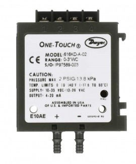 Dwyer 616KD Series Differential Pressure Transmitter, 0 to ±1 in WC