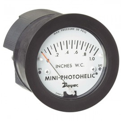 Dwyer MP-3KPA Mini-Photohelic, Pressure Switch/Gauge, 0/3Kpa