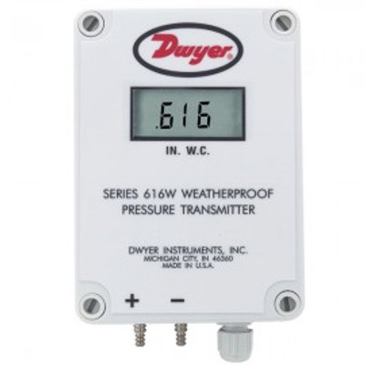Dwyer 616WL-2-LCD Weatherproof Differential Pressure Transmitter (0-0.25"w.c.) with LCD Dwyer 616WL-2-LCD Weatherproof Differential Pressure Transmitter (0-0.25"w.c.) with LCD
