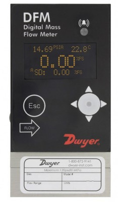 Dwyer DFM-39010-V-ALA2 Digital Flow Meter, 0 to 2 l/min
