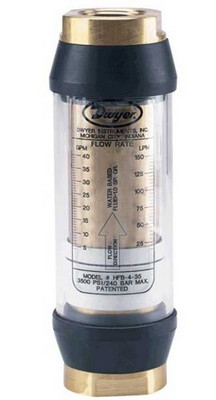 Dwyer HFL-4-25 In-Line Oil Flow Monitor, 2 to 25GPM