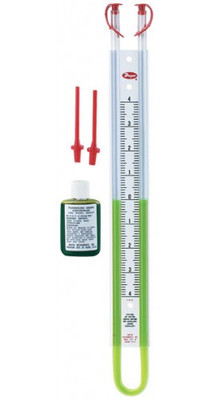 Dwyer 1221-M600-D U-Tube Manometer (300-0-300mm w.c.) using red gauge fluid
