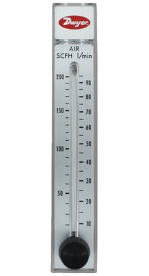 Dwyer RMB-54D-SSV Flow Meter, 5" Scale, 20-200 SCFH/10-95 LPM Air, SS Valve