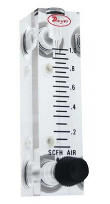 Dwyer VFA-25-SSV Flow Meter, 2" Scale, 3-25 LPM Air, SS Valve