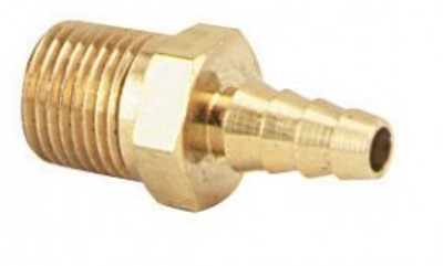 Dwyer A-339 Brass Adapter, 1/8" NPT to 3/16" Rubber & 1/8" Plastic Tubing
