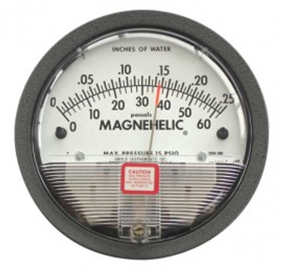 Dwyer 2000-00D Magnehelic Differential Pressure Gauge (0-.25"w.c. & 0-62 Pa)
