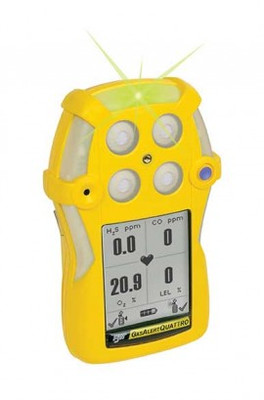 Honeywell BW GasAlertQuattro Multi-Gas Detector, O2/%LEL/H2S/CO, alkaline battery