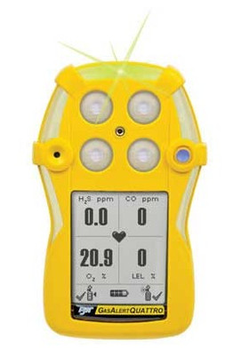 Honeywell BW GasAlertQuattro Single Gas Detector, H2S, rechargeable battery