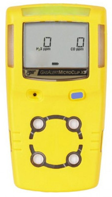 Honeywell BW MicroClip X3 Series Multi-Gas Detector, H2S, CO, yellow