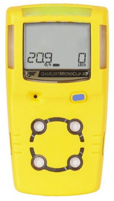Honeywell BW MicroClip X3 Series Multi-Gas Detector, %LEL/O2. yellow