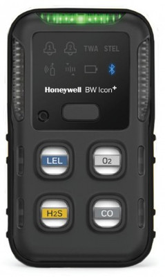Honeywell BW Icon+ Series Multi-Gas Detector, %LEL(IR)/O2/H2S/CO, black