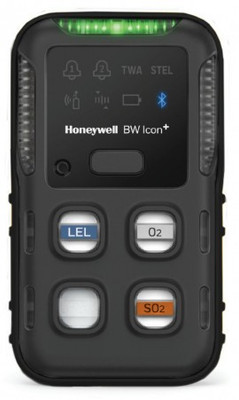Honeywell BW Icon+ Series Multi-Gas Detector, %LEL(IR)/O2/SO2, black