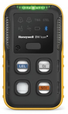 Honeywell BW Icon+ Series Multi-Gas Detector, %LEL(IR)/O2/SO2, yellow