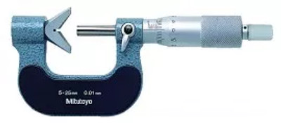 Mitutoyo 114-109 3-Flute V-Anvil Micrometer, 115 to 130 mm, 0.01 mm graduations