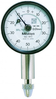 Mitutoyo 1911AB-10 Series 0 Compact Flat-Back Dial Indicator, 0 to 2.5 mm, Metric Mitutoyo 1911AB-10 Series 0 Compact Flat-Back Dial Indicator, 0 to 2.5 mm, Metric