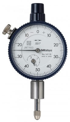 Mitutoyo 1411A Series 1 Compact Dial Indicator, 0.25", 0.001" graduation