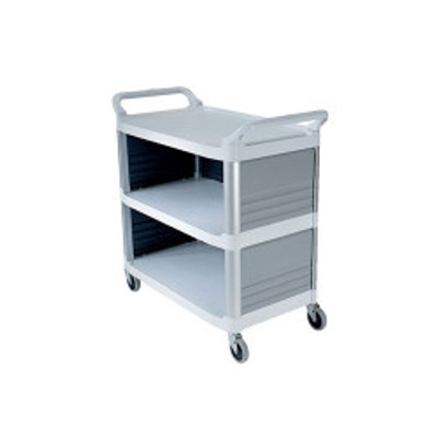Rubbermaid FG409300OWHT Utility Cart with Enclosed End Panels on 3 Sides