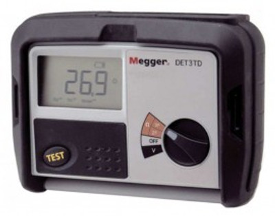 Megger DET3TD 3-Terminal Digital Ground Tester, 0.01 to 2000 Ω
