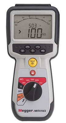 Megger MIT410/2 Insulation Continuity Tester, PI, DAR, 50V/100V/250V/500V/1000V Megger MIT410/2 Insulation Continuity Tester, PI, DAR, 50V/100V/250V/500V/1000V