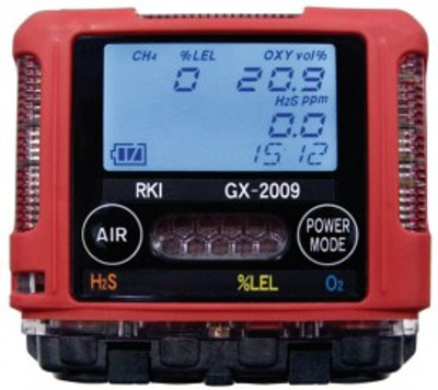 RKI GX-2009 Series Multi-Gas Detector with alligator clip/12 V DC charger/vehicle plug, LEL/O2/H2S RKI GX-2009 Series Multi-Gas Detector with alligator clip/12 V DC charger/vehicle plug, LEL/O2/H2S