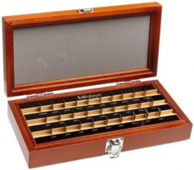 Mitutoyo 516-918-26 Imperial Gauge Block Rectangular Steel Set, 28, grade 0