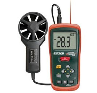 Extech AN200-NIST CFM/CMM Mini Thermo-Anemometer with IR Thermometer,  includes Traceable Calibration Certificate