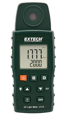 Extech UV510 UVA Light Meter, 0 to 1.999mW/cm², 2 to 20.00mW/cm²