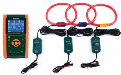 Extech PQ3450-30 3-Phase Power Analyzer/Data Logger Kit with set of 3 flexible CTs, 3000 A