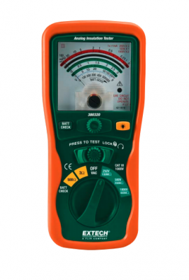 Extech 380320 Analog High Voltage Megohmmeter, 250 V/500 V/1000 V