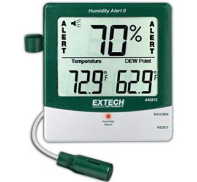 Extech 445815-NIST Hygro-Thermometer Humidity Alert with Dew Point, includes Traceable Certificate Extech 445815-NIST Hygro-Thermometer Humidity Alert with Dew Point, includes Traceable Certificate