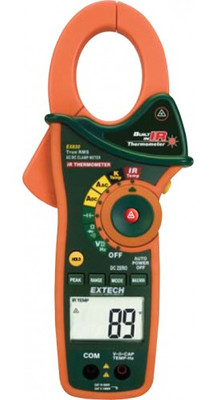 Extech EX830-NIST True RMS Clamp Meter/IR Thermometer, 1000A AC/DC, with Traceable Certificate includes Traceable Certificate Extech EX830-NIST True RMS Clamp Meter/IR Thermometer, 1000A AC/DC, with Traceable Certificate includes Traceable Certificate