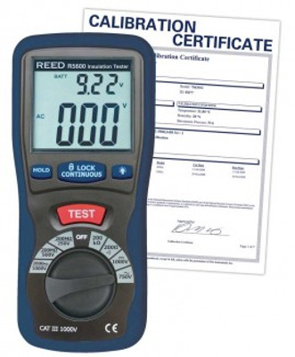 REED R5600-NIST Insulation Tester (Megohmmeter), includes Traceable Calibration Certificate REED R5600-NIST Insulation Tester (Megohmmeter), includes Traceable Calibration Certificate