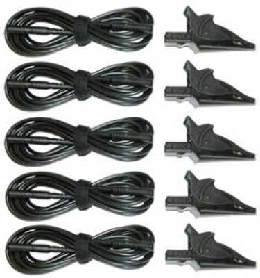 AEMC 2140.43 Replacement Leads and Alligator Clips for the 8335, Set of 5, Black, 10ft AEMC 2140.43 Replacement Leads and Alligator Clips for the 8335, Set of 5, Black, 10ft