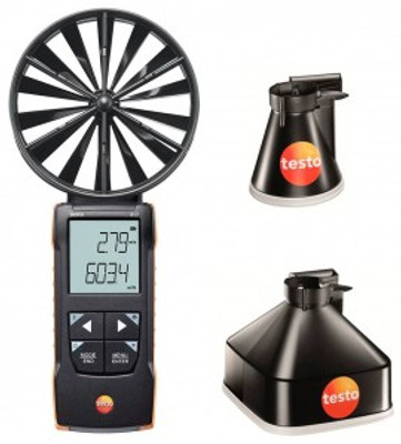 Testo 417 Digital Vane Anemometer Kit with measurement funnels, 59.1 to 3937 fpm, 0 to 259 CFM Testo 417 Digital Vane Anemometer Kit with measurement funnels, 59.1 to 3937 fpm, 0 to 259 CFM