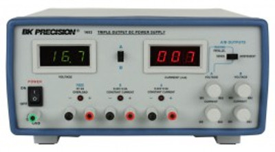 B&K 1652 Triple Output Display DC Power Supply, 0 to 24 V DC, 0 to 500 mA