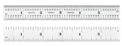 Starrett C604R-6 Spring-Tempered Steel Rule, 6" with inch graduations Starrett C604R-6 Spring-Tempered Steel Rule, 6" with inch graduations