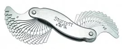 Starrett 473 Screw Pitch Gauge, 6 to 60 TPI, 30 leaves