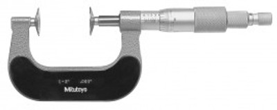 Mitutoyo 169-204 Series 169 Mechanical Disk Micrometer With Non-Rotating Spindle, 1 To 2" Mitutoyo 169-204 Series 169 Mechanical Disk Micrometer With Non-Rotating Spindle, 1 To 2"
