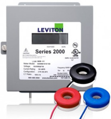 Leviton 2K480-2SW Indoor Three Phase Meter Kit, 277/480V, 200A with 3 Solid Core CTs