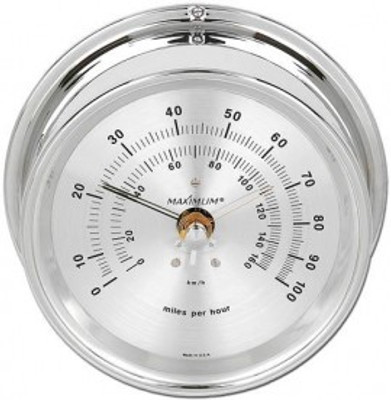Maximum Vigilant KIT-VIAC Analog Wind Speed Instrument, Chrome Case and Silver Dial