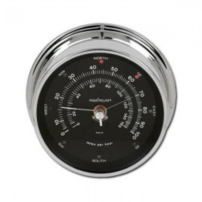 Maximum Maestro MABC Analog Wind Speed and Direction Instrument, Chrome Case and Black Dial Maximum Maestro MABC Analog Wind Speed and Direction Instrument, Chrome Case and Black Dial