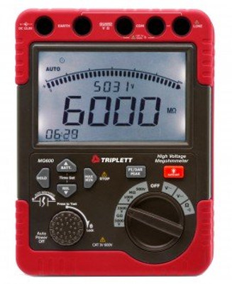 Triplett MG600 High Voltage Insulation Tester, 60 GΩ, 500/1000/2500/5000 V