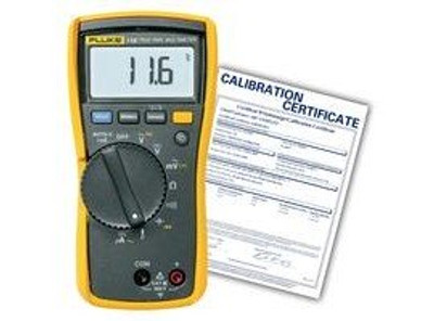 Fluke 116 HVAC/R Multimeter with temperature and microamps, includes Traceable Calibration Certificate