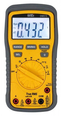 UEi DM515 True RMS Digital Multimeter, 1,000 V, -328 to 2,462°F