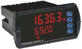 Precision Digital PD6363-6H2 ProVu Dual Pulse Input Flow Rate/Totalizer Digital Panel Meter with SunBright, 2 relays