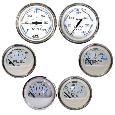 Faria Chesapeake White w/Stainless Steel Bezel Boxed Set of 6