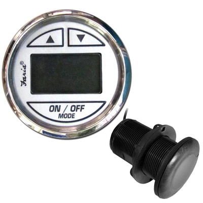 Faria Chesapeake White SS 2" Depth Sounder w/Thru-Hull Transducer Faria Chesapeake White SS 2" Depth Sounder w/Thru-Hull Transducer