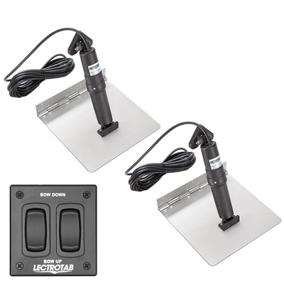 Lectrotab XKA Stainless Steel Trim Tab Kit w/Rocker Switch - 12 x 12 Lectrotab XKA Stainless Steel Trim Tab Kit w/Rocker Switch - 12 x 12