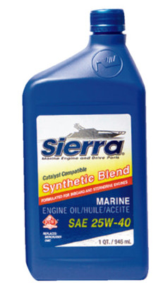Sierra 18-9440CAT-4 9440CAT4 Synthetic Blend 4-Cycle Inboard-Sterndrive Engine Oil, 25W40 FCW, 5 Qt. Sierra 18-9440CAT-4 9440CAT4 Synthetic Blend 4-Cycle Inboard-Sterndrive Engine Oil, 25W40 FCW, 5 Qt.
