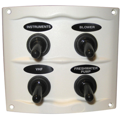 Marinco Splash Proof Panel - 4 Way - White Marinco Splash Proof Panel - 4 Way - White